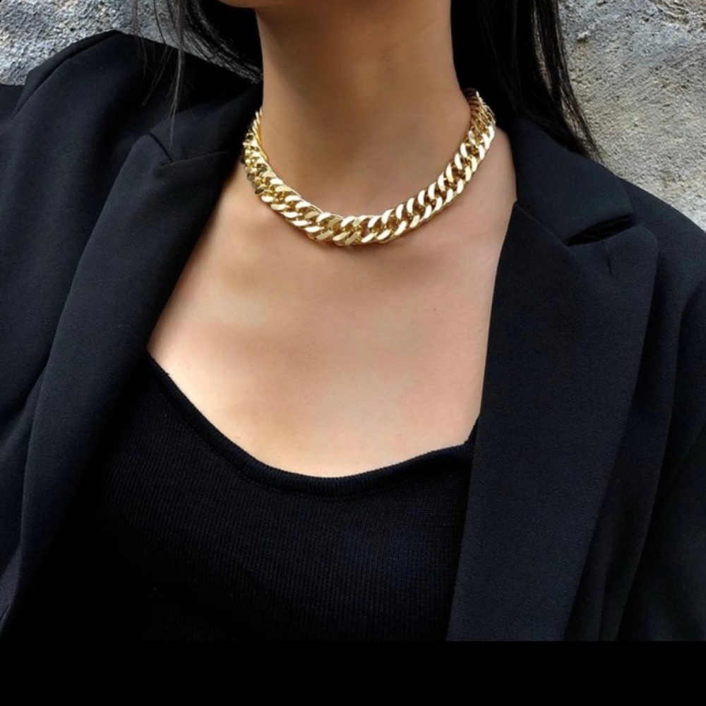 Hip hop curb Cuban thick necklace
